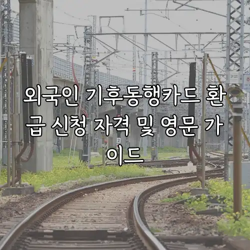 외국인 기후동행카드 환급 신청 자격 및 영문 가이드