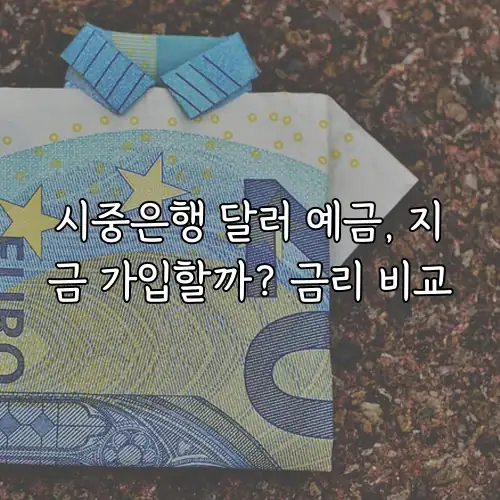 시중은행 달러 예금, 지금 가입할까? 금리 비교